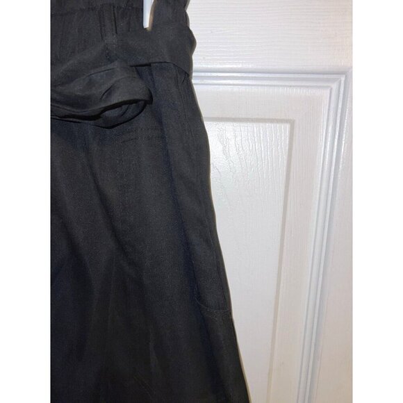 NWT KANCY KOLE High Waist A-Line Paperbag Waist Skirt with Pockets Black Sz L - Picture 4 of 13